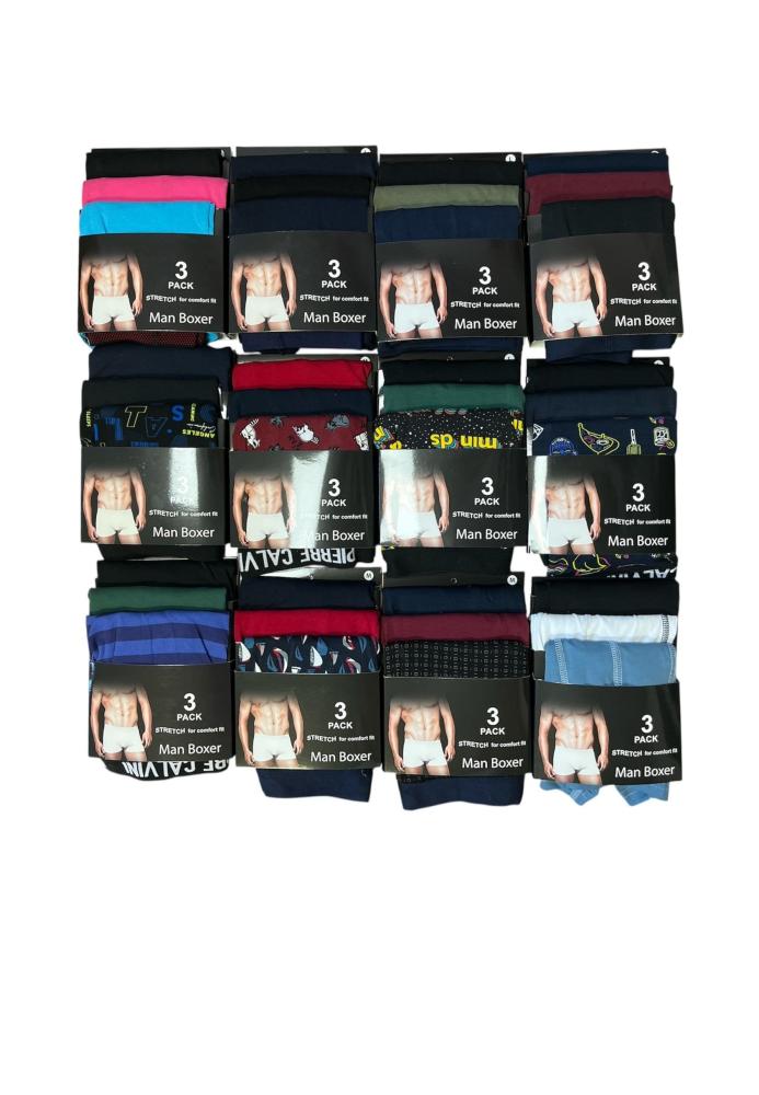 Boxer de Barbati 3XSet , Culori Diversificate,Engros